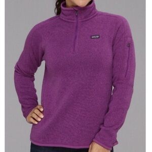 Patagonia Women's 1/4 Zip Better Sweater Purple Fleece Jacket small